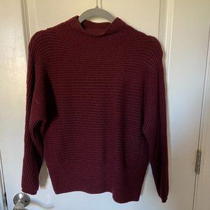 Red Knit Mock Neck Sweater